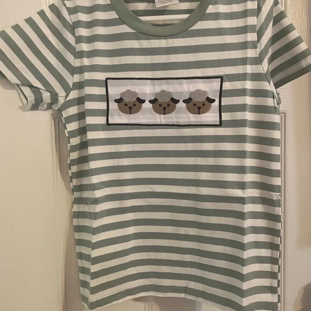 New Boutique Embroidered Sheep Shirt